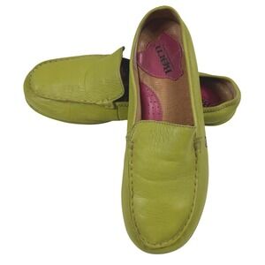 Børn Carrera Womens Lime Green Leather Ladybug Sole Driving Shoe Size 9 40.5